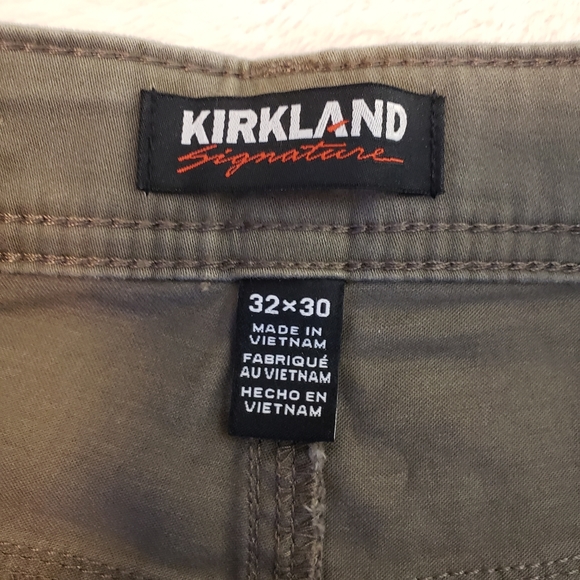 Kirkland Signature Brushed Cotton Twill Pants Men's 32x30 "Burch" (Grey/Green) - Picture 10 of 13